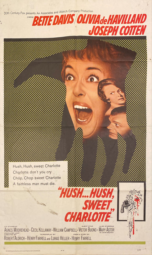 hush hush sweet charlotte 1965 one sheet poster folded