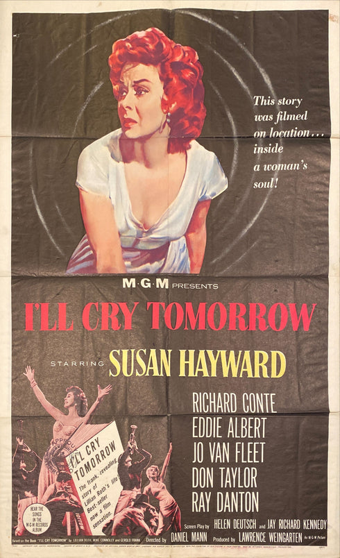 i'll cry tomorrow 1955 one sheet poster folded