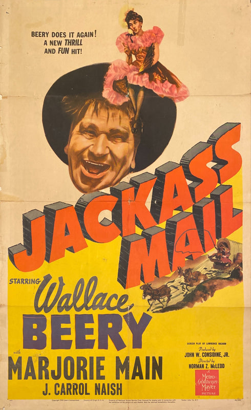 jackass mail 1942 one sheet poster folded