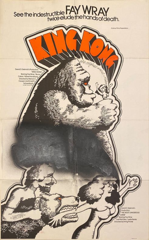 king kong 1960R one sheet poster folded