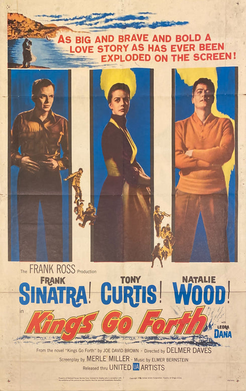 kings go forth 1958 one sheet poster folded