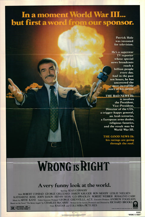 wrong is right 1982 one sheet poster folded