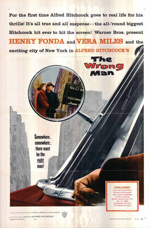 wrong man 1957 one sheet poster folded
