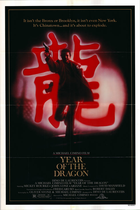 year of the dragon 1985 one sheet poster folded