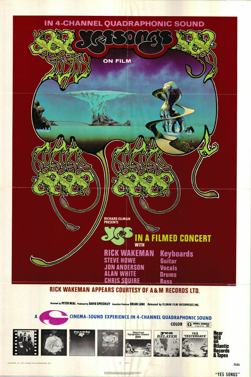 yessongs 1975 one sheet poster folded