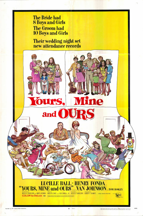 yours, mine and ours 1968 one sheet poster folded