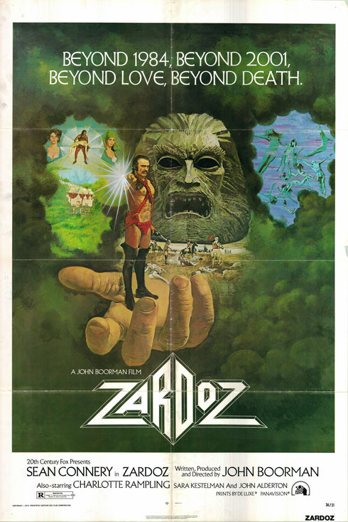 zardoz 1974 one sheet poster folded