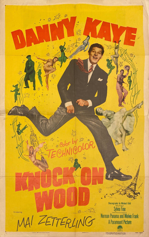 knock on wood 1954 one sheet poster folded
