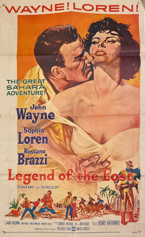 legend of the lost 1957 one sheet poster folded