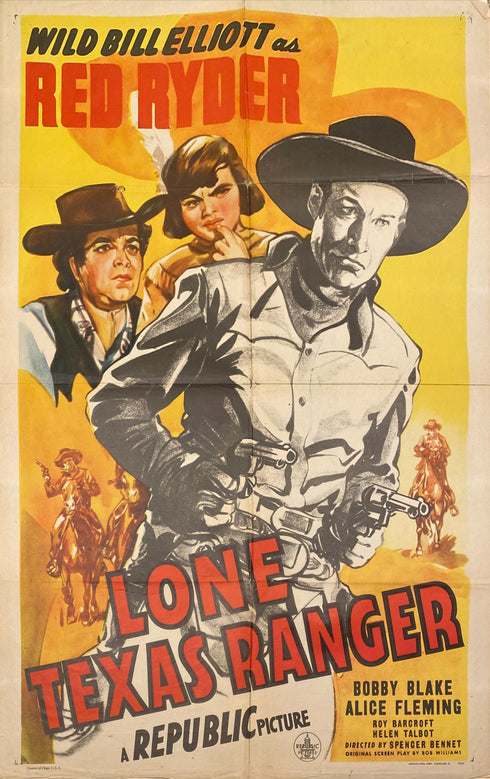 lone texas ranger 1972R one sheet poster folded