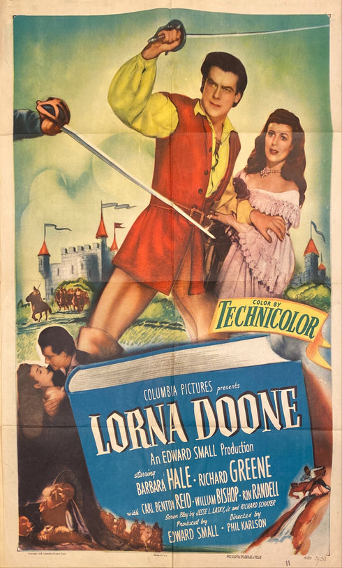lorna doone 1951 one sheet poster folded