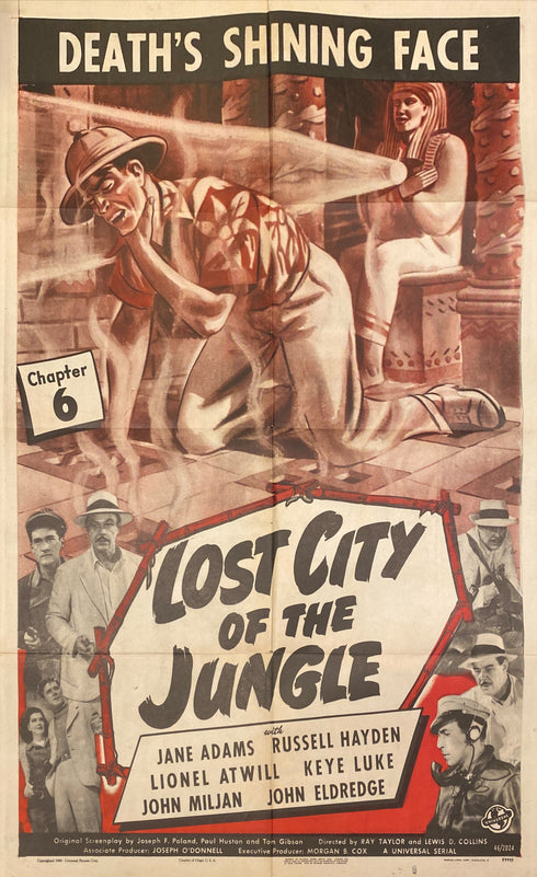 lost city of the jungle 1946 one sheet poster folded