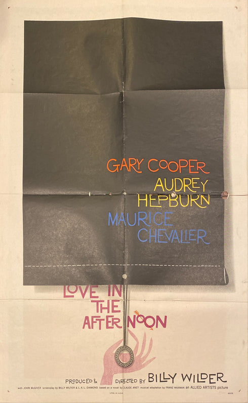 love in the afternoon 1957 style a one sheet poster folded