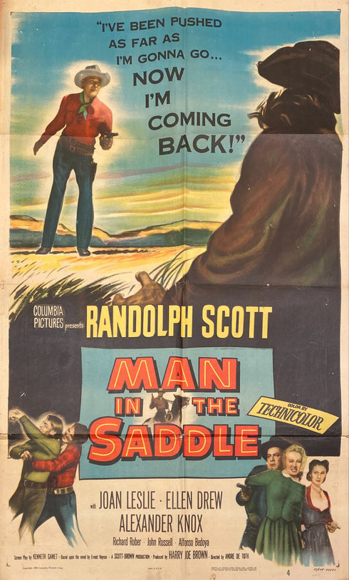 man in the saddle 1951 style a one sheet poster folded