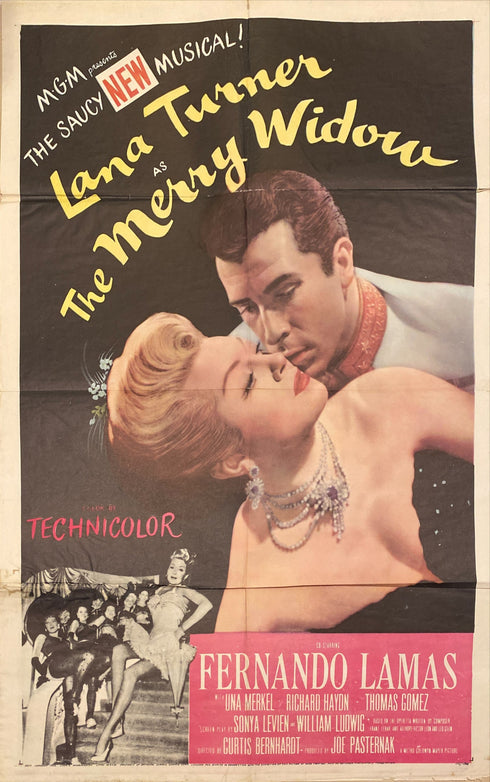 merry widow 1952 one sheet poster folded