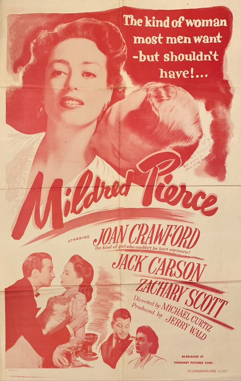 mildred pierce 1956R one sheet poster folded
