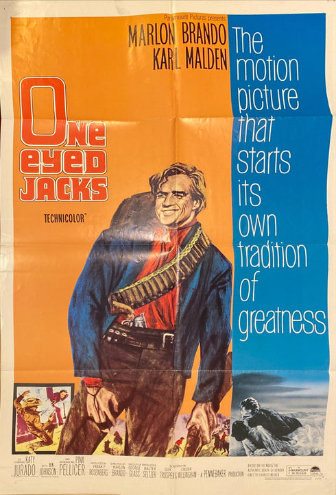 one eyed jacks 1961 one sheet poster folded