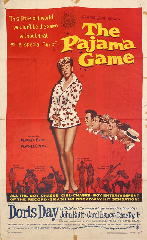 pajama game 1957 one sheet poster folded