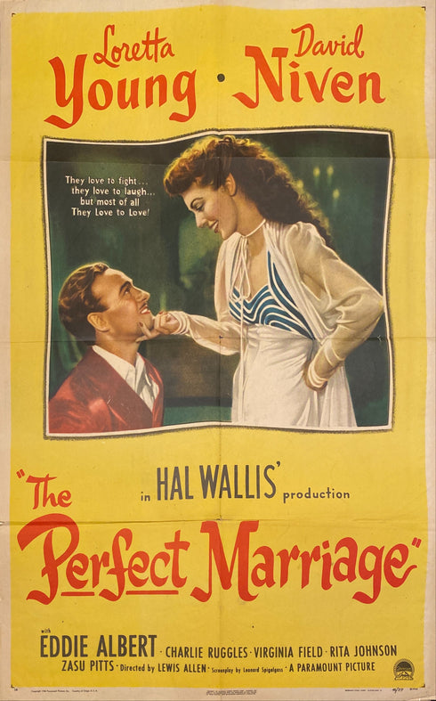 perfect marriage 1946 one sheet poster folded
