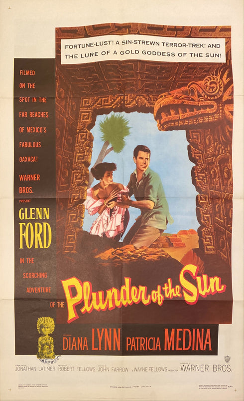 plunder of the sun 1953 one sheet poster folded