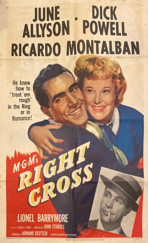 right cross 1950 one sheet poster folded