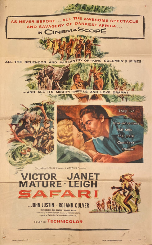 safari 1956 one sheet poster folded