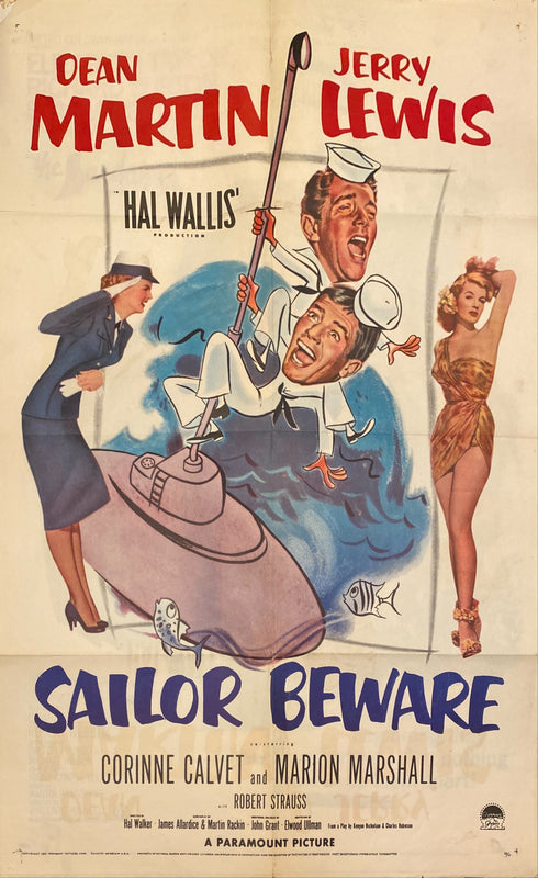 sailor beware 1952 one sheet poster folded
