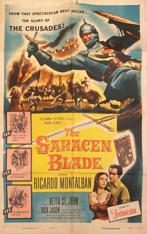 saracen blade 1954 one sheet poster folded