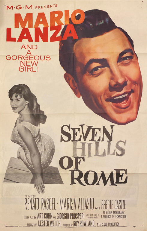 seven hills of rome 1958 one sheet poster folded