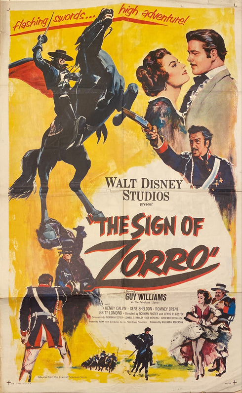 sign of zorro 1960 one sheet poster folded