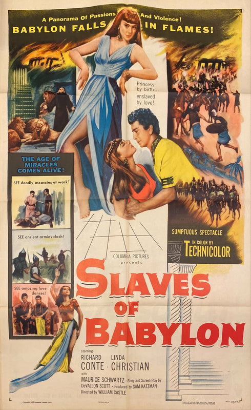 slaves of babylon 1953 one sheet poster folded