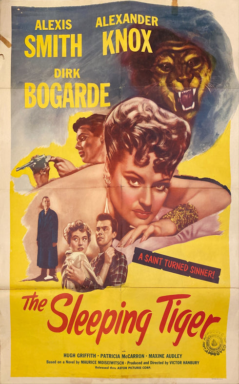 sleeping tiger 1952 one sheet poster folded