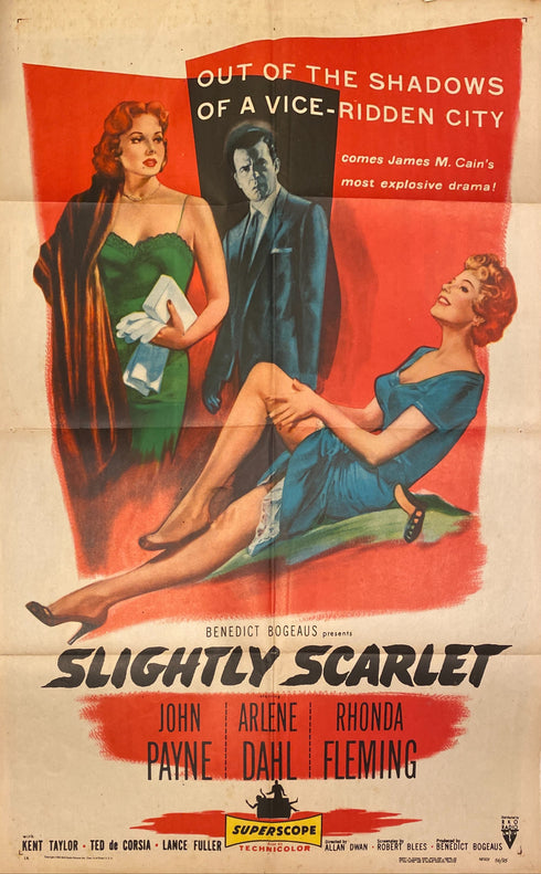 slightly scarlet 1956 one sheet poster folded
