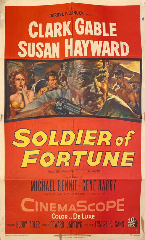 soldier of fortune 1955 one sheet poster folded