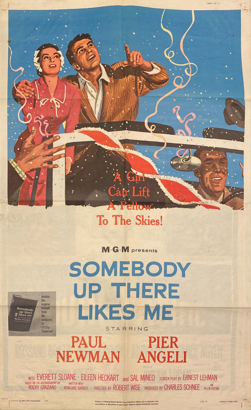 somebody up there likes me 1956 one sheet poster folded