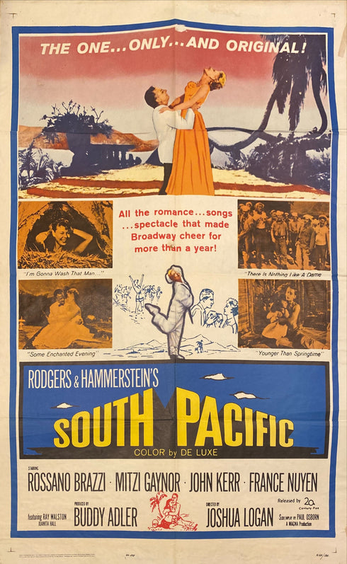 south pacific 1964 one sheet poster folded