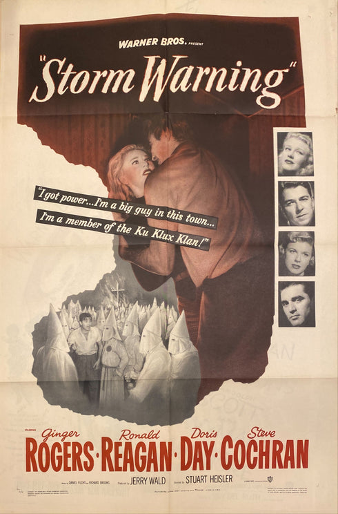 storm warning 1950 one sheet poster folded