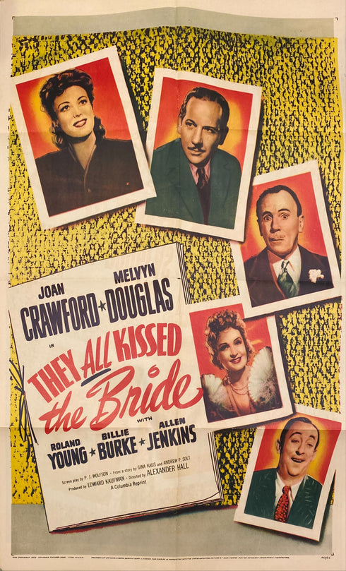 they all kissed the bride 1955R one sheet poster folded
