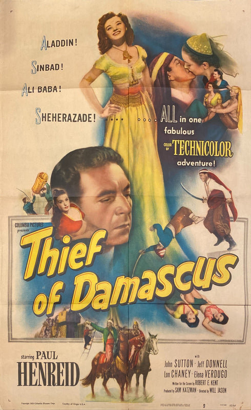 thief of damascus 1952 one sheet poster folded