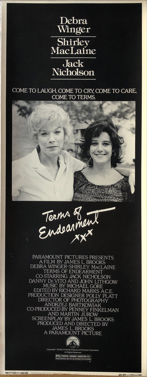 terms of endearment 1983 insert card