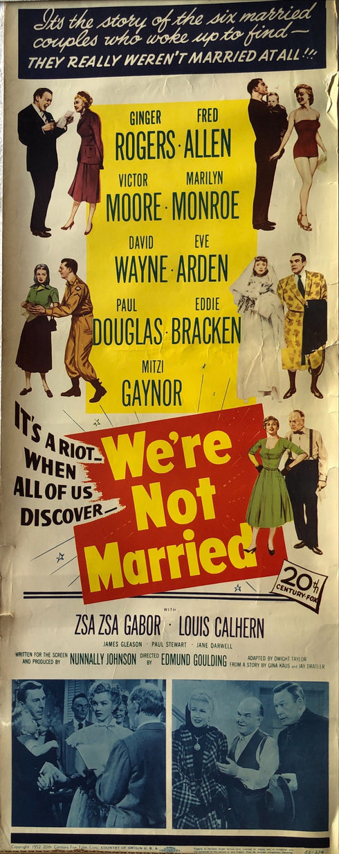 we're not married 1952 insert card