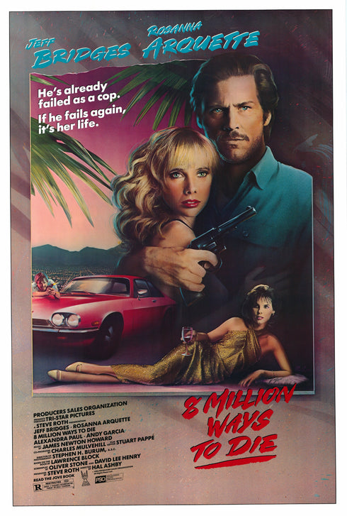 eight million ways to die 1986 rolled one sheet poster