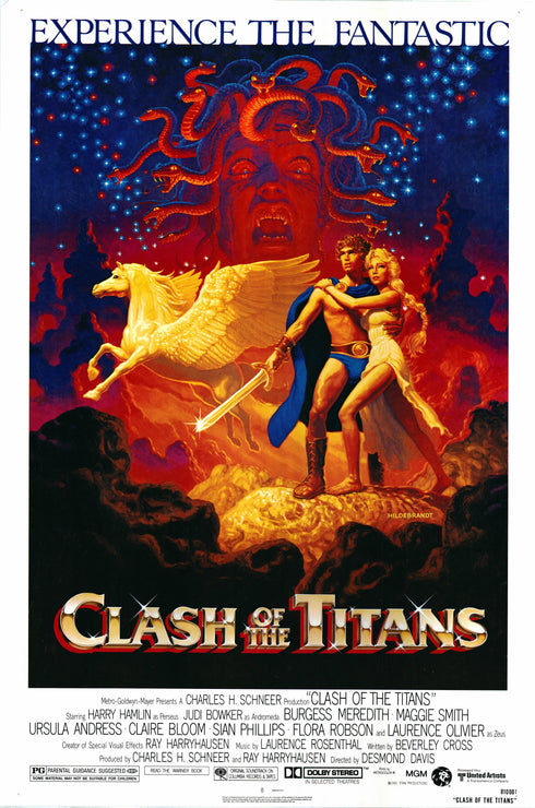 clash of the titans 1981 rolled one sheet with hildebrandt's art
