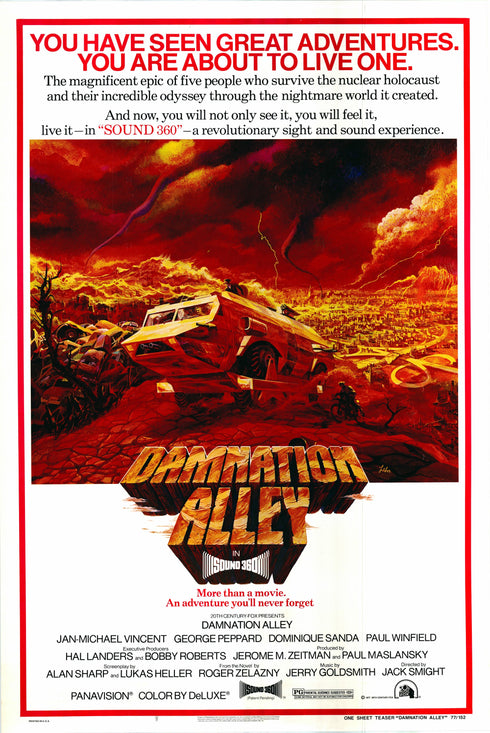 damnation alley 1977 rolled advance one sheet