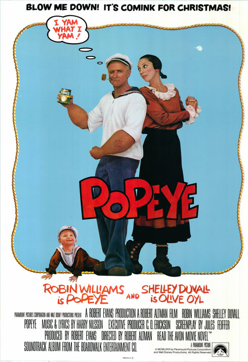 popeye 1980 rolled advance one sheet teaser