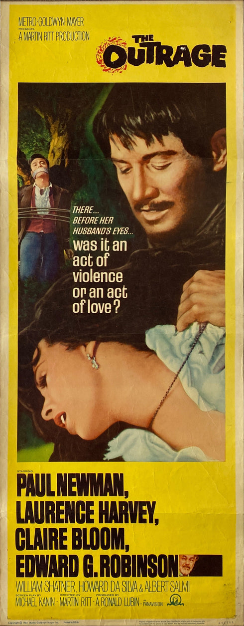 The Outrage 1964 insert card, rolled