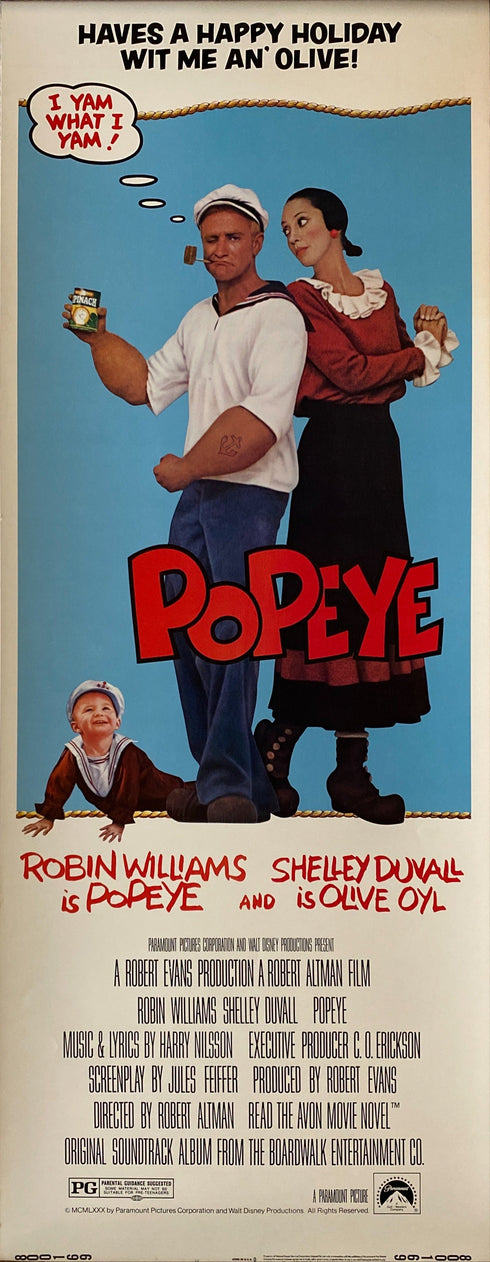 popeye 1980 insert card