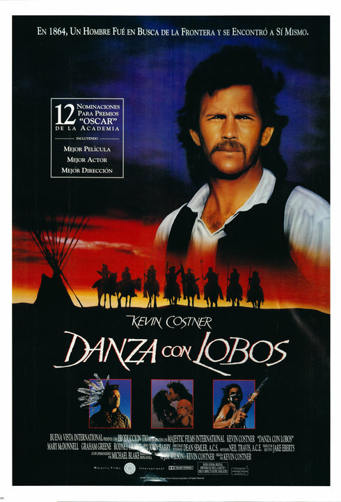 dances with wolves spanish ver (danza con lobos) 1991 one sheet poster rolled