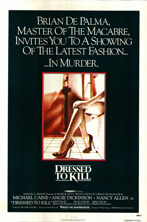 dressed to kill 1980 one sheet poster rolled
