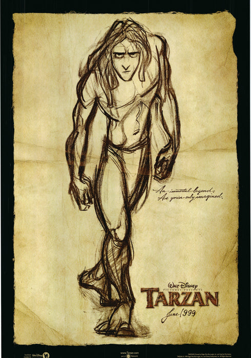 walt disney tarzan 1999 one sheet poster double sided rolled